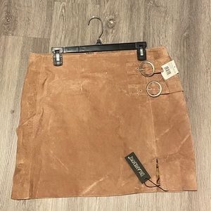 Nordstrom - Suede Double Buckle Skirt